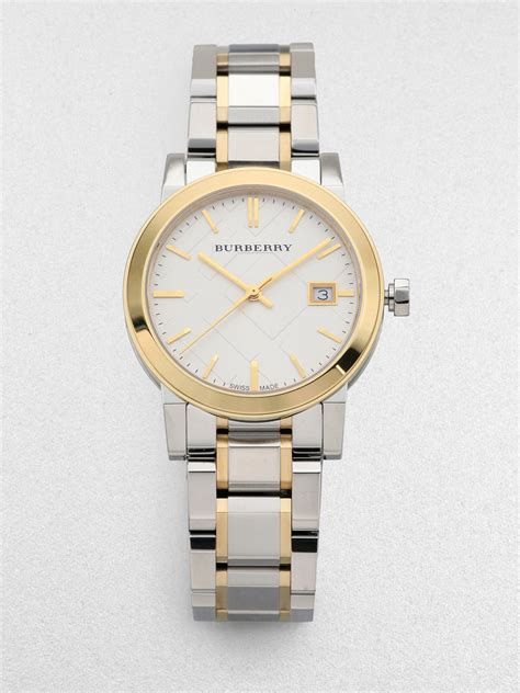 burberry women's the city two tone bracelet watch|Burberry Ladies Two Tone The City Watch BU9217 .